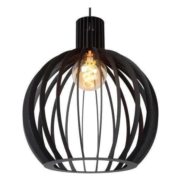 Lucide MIKAELA - Pendant light - 2xE27 - Black - detail 3